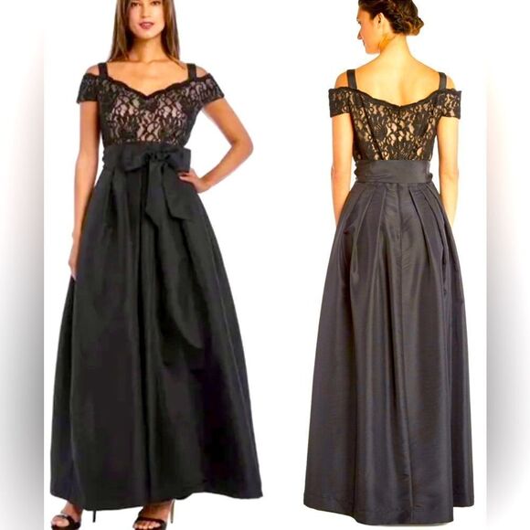 R&M RICHARDS COLD SHOULDER EMPIRE WAIST MOTHER OF THE BRIDE/GROOM GOWN SZE.10 - Picture 1 of 8